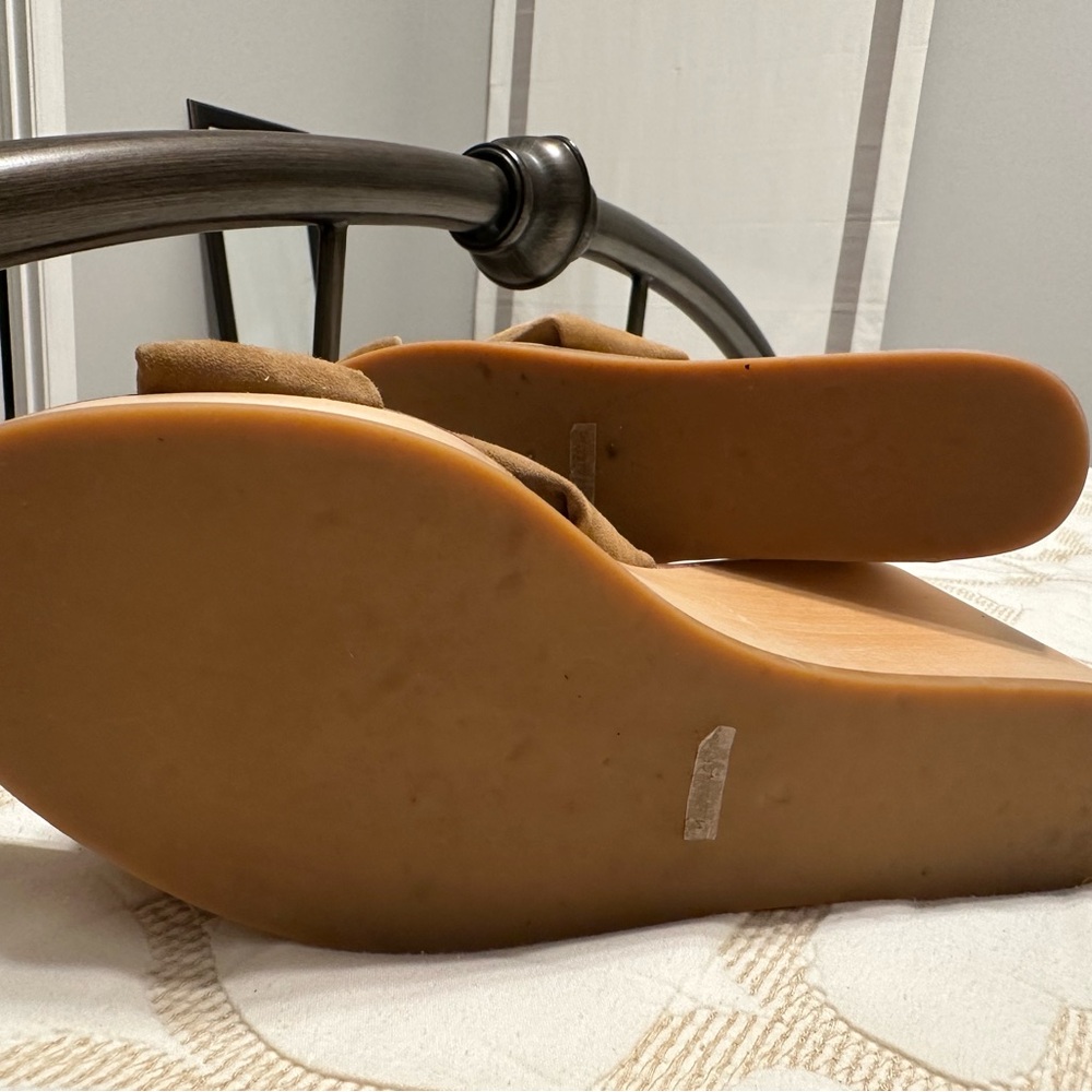 Loeffler Randall Brown Suede Wedge Sandals - Picture 6 of 9